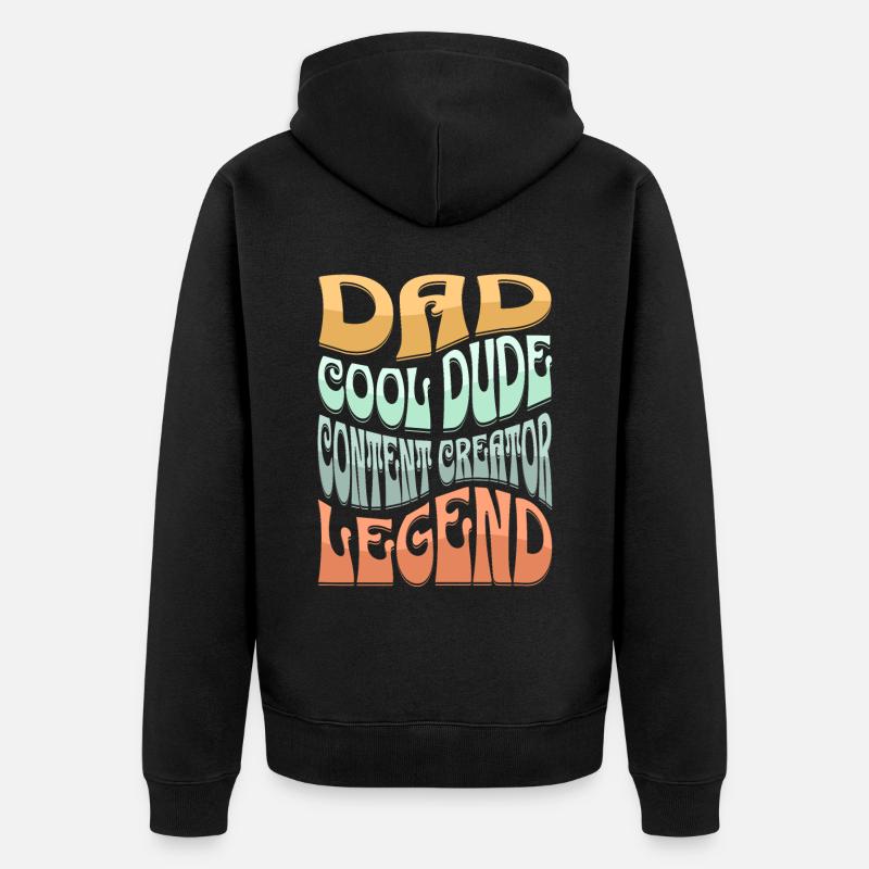 Papa Content Creator - Unisex Premium Bio Zip Hoodie - Schwarz