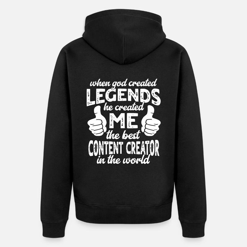 Bester Content Creator Legende - Unisex Premium Bio Zip Hoodie - Schwarz