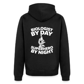 Biology Biologist - Unisex Premium Organic Zip Hoodie - black - Back - Nico (187cm)