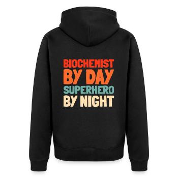 Biochimiste - Veste à capuche bio Premium Unisexe - noir - Dos - Nico (187cm)