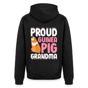 Proud guinea pig grandma - Unisex Premium Organic Zip Hoodie - black - Back - Nico (187cm)