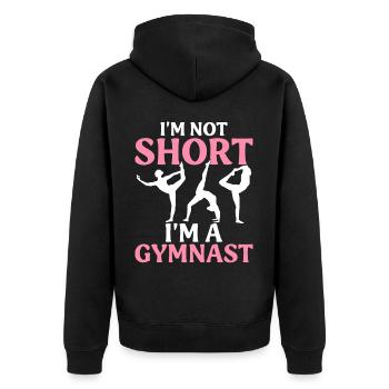 I'm not small, I'm a gymnast Gymnastics - Unisex Premium Organic Zip Hoodie - black - Back - Nico (187cm)