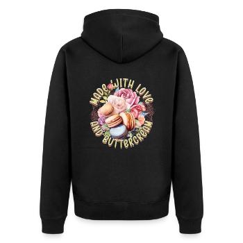 Macaron Macaron Boulanger Pâtissier - Veste à capuche bio Premium Unisexe - noir - Dos - Nico (187cm)