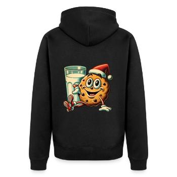 Christmas Retro Vintage Biscuit Style - Unisex Premium Organic Zip Hoodie - black - Back - Nico (187cm)