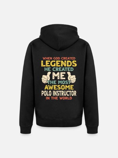Polo Trainer - Unisex Premium Organic Zip Hoodie - black