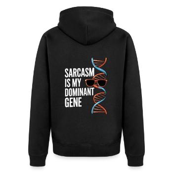 Sarcasme Gènes ADN Génétique - Veste à capuche bio Premium Unisexe - noir - Dos - Nico (187cm)