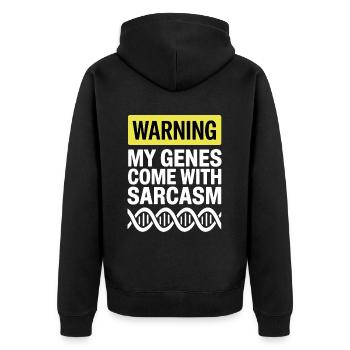 Sarcasme Gènes ADN Génétique - Veste à capuche bio Premium Unisexe - noir - Dos - Nico (187cm)