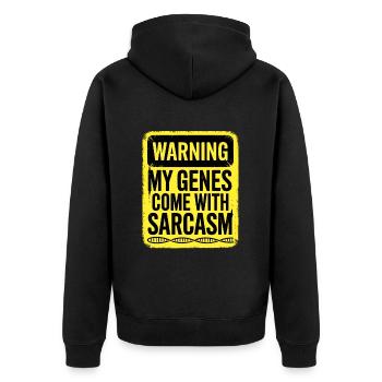 Sarcasme Gènes ADN Génétique - Veste à capuche bio Premium Unisexe - noir - Dos - Nico (187cm)