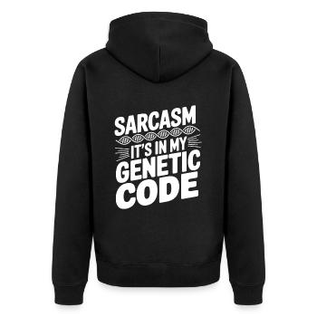 Sarcasme Gènes ADN Génétique - Veste à capuche bio Premium Unisexe - noir - Dos - Nico (187cm)