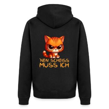 I have to give a shit to cat lovers sarcastically - Unisex Premium Organic Zip Hoodie - black - Back - Nico (187cm)