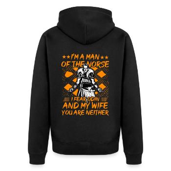 Je suis un homme des nordiques, j’ai peur d’Odin et de ma femme. - Veste à capuche bio Premium Unisexe - noir - Dos - Nico (187cm)