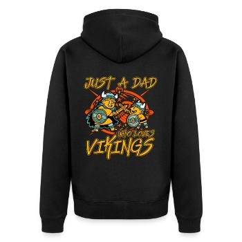 Juste un papa qui aime les Vikings - Veste à capuche bio Premium Unisexe - noir - Dos - Nico (187cm)