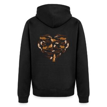 Otter Heart - Unisex Premium Organic Zip Hoodie - black - Back - Nico (187cm)