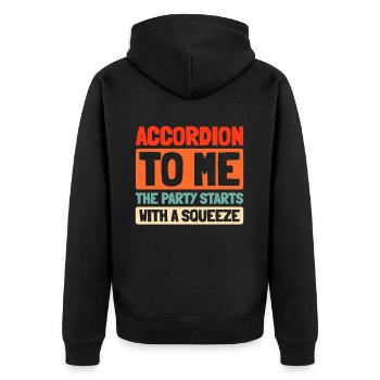 Akkordeon - Unisex Premium Bio Zip Hoodie - Schwarz - Hinten - Nico (187cm)