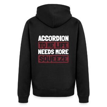 Accordion - Unisex Premium Organic Zip Hoodie - black - Back - Nico (187cm)
