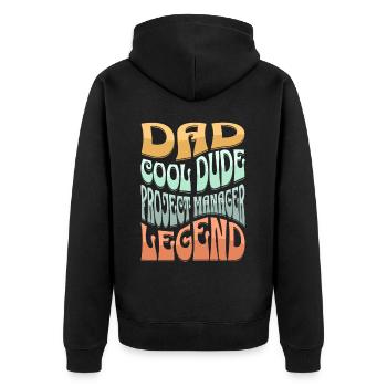 Papa Chef de projet - Veste à capuche bio Premium Unisexe - noir - Dos - Nico (187cm)