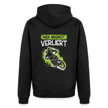 Vététistes Amateurs de vélo Cyclistes Cyclisme - Veste à capuche bio Premium Unisexe - noir - Dos - Nico (187cm)