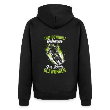 Mountainbiker Fahrradliebhaber Radfahrer Radfahren - Unisex Premium Bio Zip Hoodie - Schwarz - Hinten - Nico (187cm)