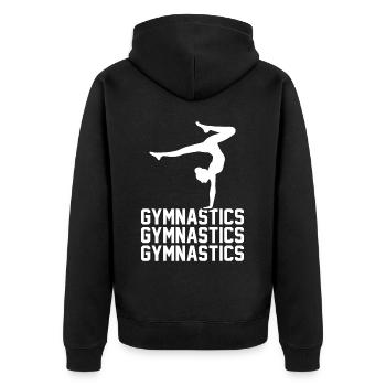 Gymnastik Turnerin Turnerin Mädchen Turnerin Tanz - Unisex Premium Bio Zip Hoodie - Schwarz - Hinten - Nico (187cm)