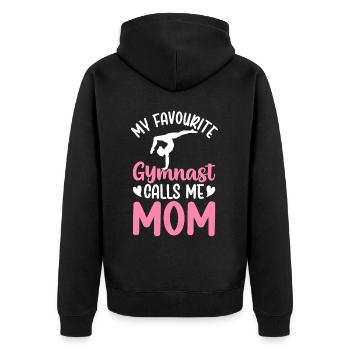 Favorite gymnast calls me mom - Unisex Premium Organic Zip Hoodie - black - Back - Nico (187cm)