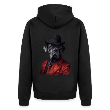 Cane Corso - Unisex Premium Bio Zip Hoodie - Schwarz - Hinten - Nico (187cm)