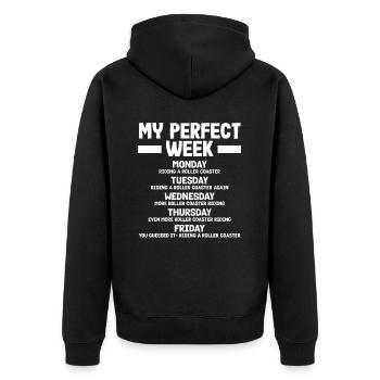 Montagnes russes Semaine parfaite de plaisir - Veste à capuche bio Premium Unisexe - noir - Dos - Nico (187cm)
