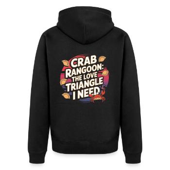 Krabben Rangun Liebhaber Amerikanisch Chinesisch Meeresfrüchte - Unisex Premium Bio Zip Hoodie - Schwarz - Hinten - Nico (187cm)