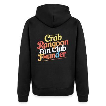 Krabben Rangun Liebhaber Amerikanisch Chinesisch Meeresfrüchte - Unisex Premium Bio Zip Hoodie - Schwarz - Hinten - Nico (187cm)