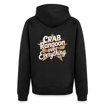 Krabben Rangun Liebhaber Amerikanisch Chinesisch Meeresfrüchte - Unisex Premium Bio Zip Hoodie - Schwarz - Hinten - Nico (187cm)