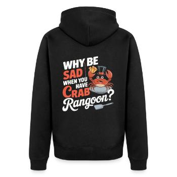 Krabben Rangun Liebhaber Amerikanisch Chinesisch Meeresfrüchte - Unisex Premium Bio Zip Hoodie - Schwarz - Hinten - Nico (187cm)