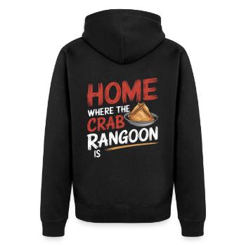 Krabben Rangun Liebhaber Amerikanisch Chinesisch Meeresfrüchte - Unisex Premium Bio Zip Hoodie - Schwarz - Hinten - Nico (187cm)
