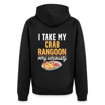 Krabben Rangun Liebhaber Amerikanisch Chinesisch Meeresfrüchte - Unisex Premium Bio Zip Hoodie - Schwarz - Hinten - Nico (187cm)