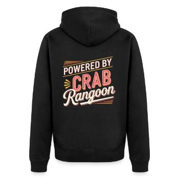 Krabben Rangun Liebhaber Amerikanisch Chinesisch Meeresfrüchte - Unisex Premium Bio Zip Hoodie - Schwarz - Hinten - Nico (187cm)