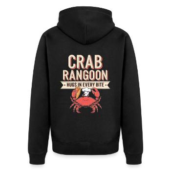 Crabe Rangoon Lover Américain Chinois Fruits de mer - Veste à capuche bio Premium Unisexe - noir - Dos - Nico (187cm)