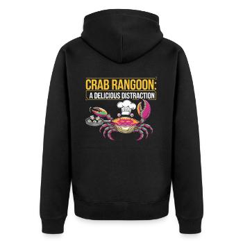 Krabben Rangun Liebhaber Amerikanisch Chinesisch Meeresfrüchte - Unisex Premium Bio Zip Hoodie - Schwarz - Hinten - Nico (187cm)