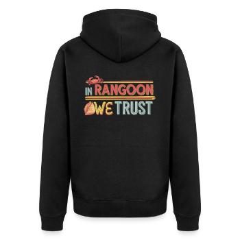 Krabben Rangun Liebhaber Amerikanisch Chinesisch Meeresfrüchte - Unisex Premium Bio Zip Hoodie - Schwarz - Hinten - Nico (187cm)