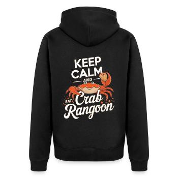 Krabben Rangun Liebhaber Amerikanisch Chinesisch Meeresfrüchte - Unisex Premium Bio Zip Hoodie - Schwarz - Hinten - Nico (187cm)