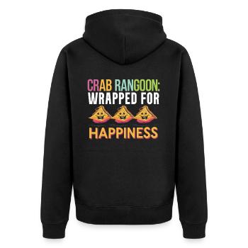 Krabben Rangun Liebhaber Amerikanisch Chinesisch Meeresfrüchte - Unisex Premium Bio Zip Hoodie - Schwarz - Hinten - Nico (187cm)