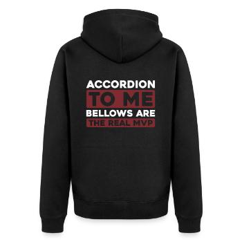 Accordion - Unisex Premium Organic Zip Hoodie - black - Back - Nico (187cm)