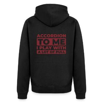 Akkordeon - Unisex Premium Bio Zip Hoodie - Schwarz - Hinten - Nico (187cm)
