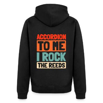 Akkordeon - Unisex Premium Bio Zip Hoodie - Schwarz - Hinten - Nico (187cm)