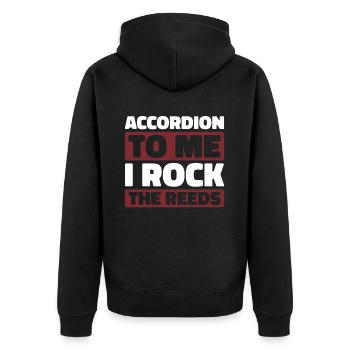 Accordion - Unisex Premium Organic Zip Hoodie - black - Back - Nico (187cm)