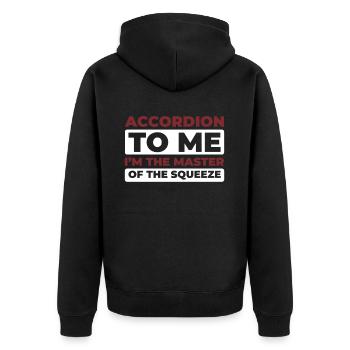 Akkordeon - Unisex Premium Bio Zip Hoodie - Schwarz - Hinten - Nico (187cm)