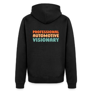 Automotive Designers - Unisex Premium Organic Zip Hoodie - black - Back - Nico (187cm)