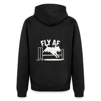 Flyball Dog Sports - Unisex Premium Organic Zip Hoodie - black - Back - Nico (187cm)