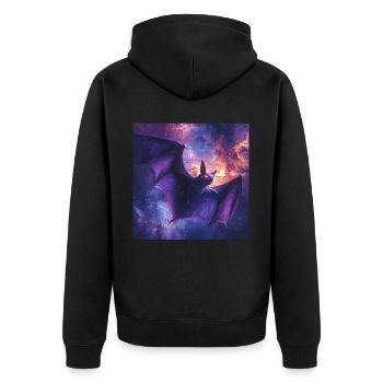 Schläger - Unisex Premium Bio Zip Hoodie - Schwarz - Hinten - Nico (187cm)