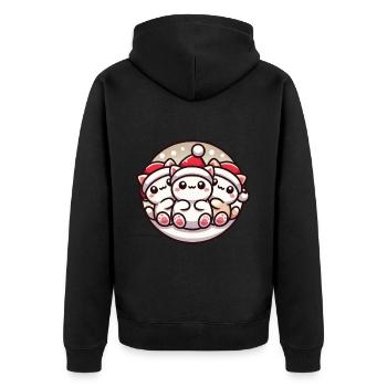 Cute Cats Christmas Joy - Unisex Premium Organic Zip Hoodie - black - Back - Nico (187cm)