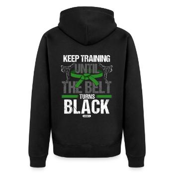 Ceinture noire : Motivation Martial Art Karaté - Veste à capuche bio Premium Unisexe - noir - Dos - Nico (187cm)