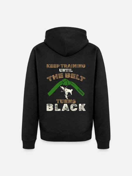 Schwarzer Gürtel: Motivation Kampfkunst Taekwondo - Unisex Premium Bio Zip Hoodie - Schwarz