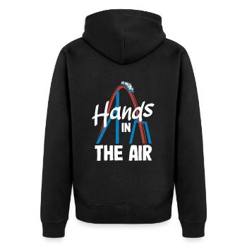 Hands In The Air Roller Coaster Adventure - Veste à capuche bio Premium Unisexe - noir - Dos - Nico (187cm)